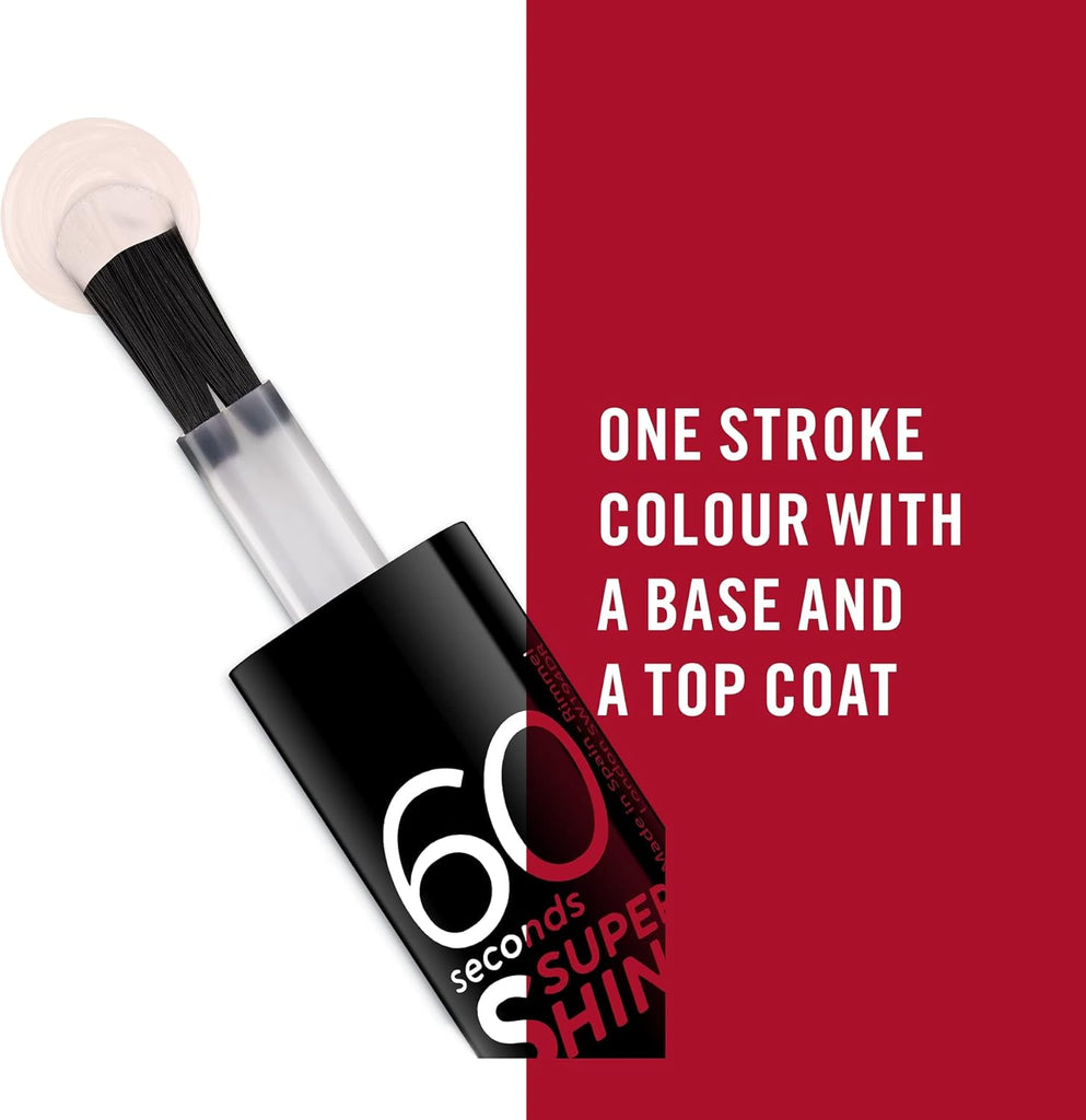 Close-up of Rimmel 60 Seconds Super Shine 718 Kiss A Sailor polish on brush applicator