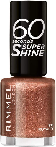 Rimmel 60 Seconds Super Shine Nail Polish 835 Royalty bottle with bronze shimmer finish