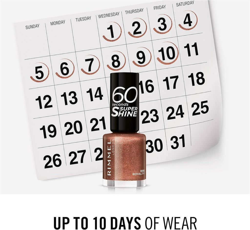 Rimmel 60 Seconds Super Shine Nail Polish 835 Royalty up to 10 days chip-resistant wear