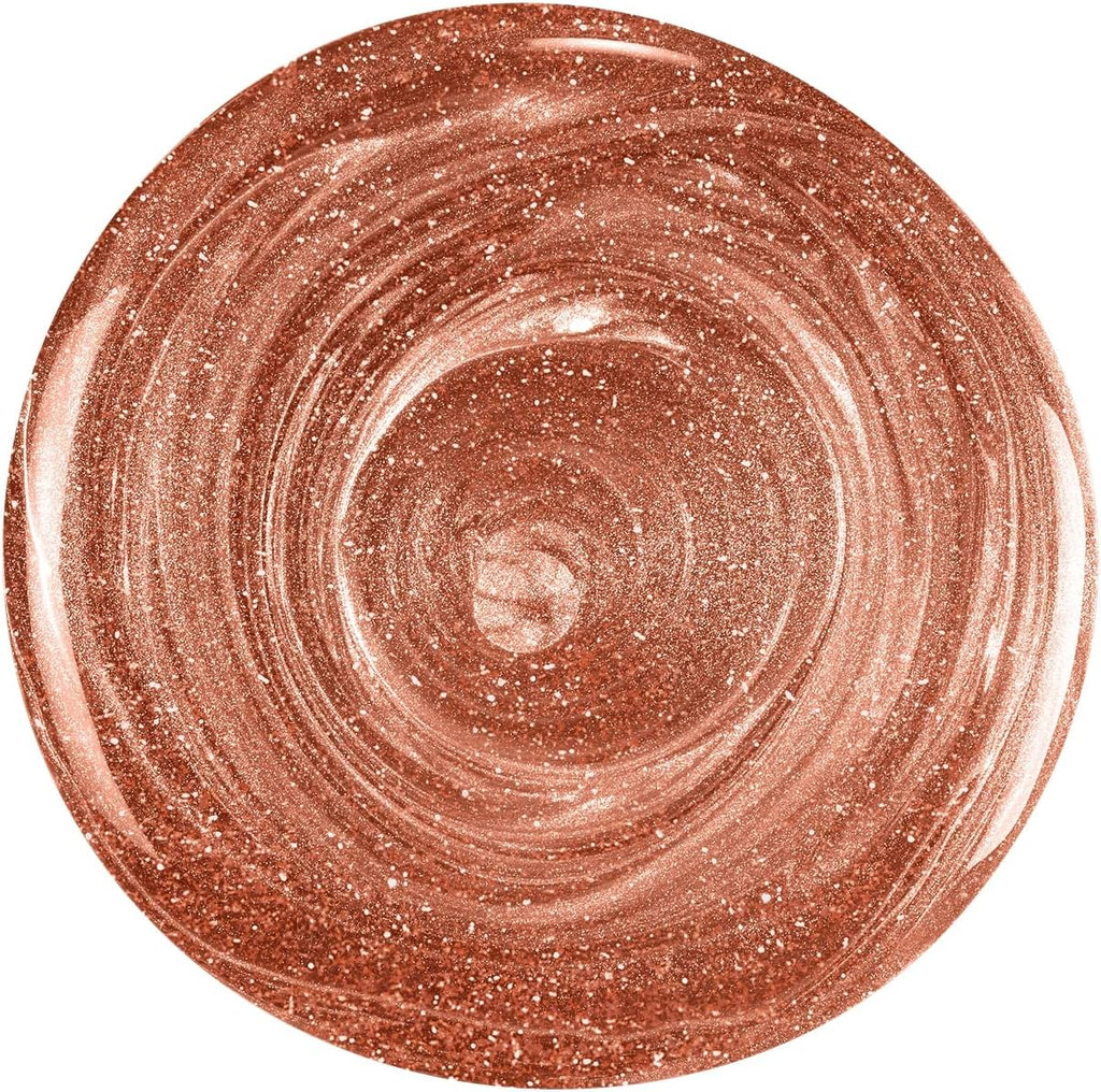 Close-up swatch of Rimmel 60 Seconds Super Shine Nail Polish 835 Royalty bronze shimmer shade