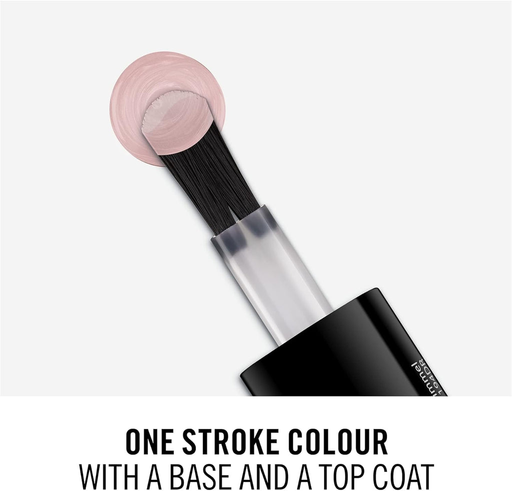 Precise brush dipped in Rimmel 723 Sea Nymph polish – one stroke colour application