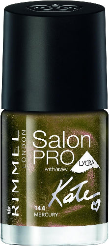 Rimmel Kate Moss Salon Pro Nail Polish shade 144 Mercury metallic olive green with shimmer