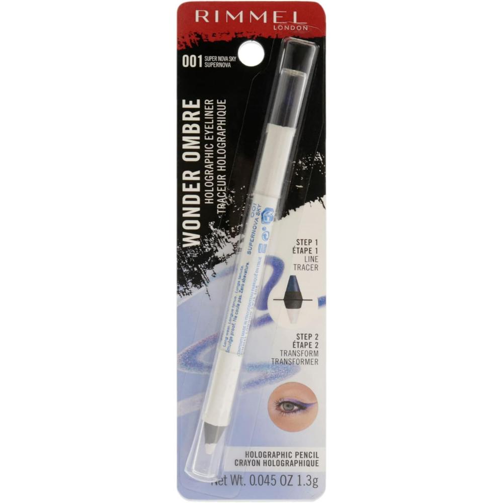 Rimmel London Wonder Ombre Holographic Eyeliner in 001 Super Nova Sky packaging front view