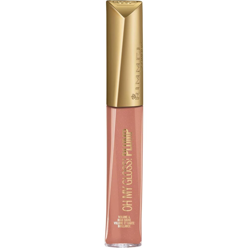 Rimmel Oh My Gloss! Plump Lip Gloss, Peach Pie, with high-shine, volume-boosting formula