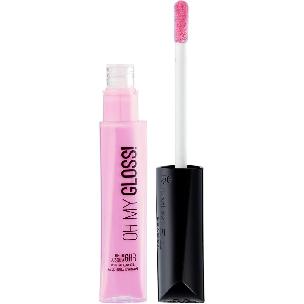 Rimmel Oh My Gloss Purr Glossy Cat lip gloss applicator with smooth pink formula