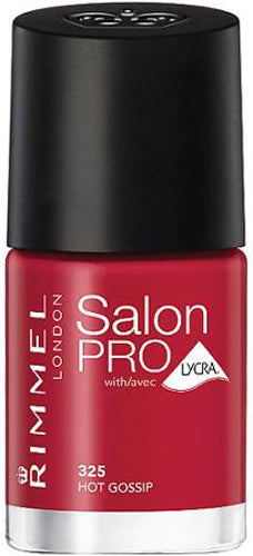 Rimmel London Salon Pro Nail Polish 325 Hot Gossip in closed bottle with black cap