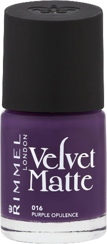 Rimmel Velvet Matte Nail Polish 016 Purple Opulence deep royal purple matte finish