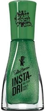 Sally Hansen Insta-Dri Sour Patch Kids 757 Slime All Yours nail polish bottle, 9.17ml, bright slime-green shade with sparkling glitter finish and themed green cap.