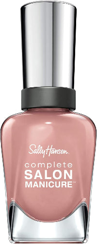Sally Hansen Complete Salon Manicure Nail Polish 835 Blushed Petal bottle with silver cap, soft nude pink shade