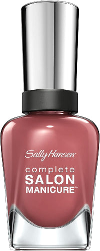 Sally Hansen Complete Salon Manicure 331 Enchante nail polish bottle front view, a deep muted rose pink shade