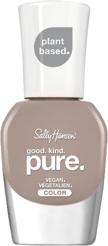 Sally Hansen Good Kind Pure Vegan Nail Polish shade 150 Mother Earth, 10ml bottle with white cap, taupe-brown colour, plant-based formula