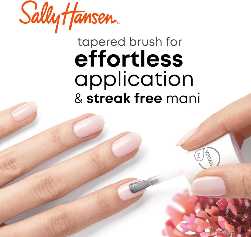 Application demo of Sally Hansen Good Kind Pure nail polish with wide tapered brush for streak-free, even finish