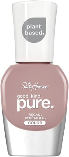 Sally Hansen Good Kind Pure Vegan Nail Polish bottle in shade 180 Soft Plum, a muted rose-mauve color with eco-friendly white cap