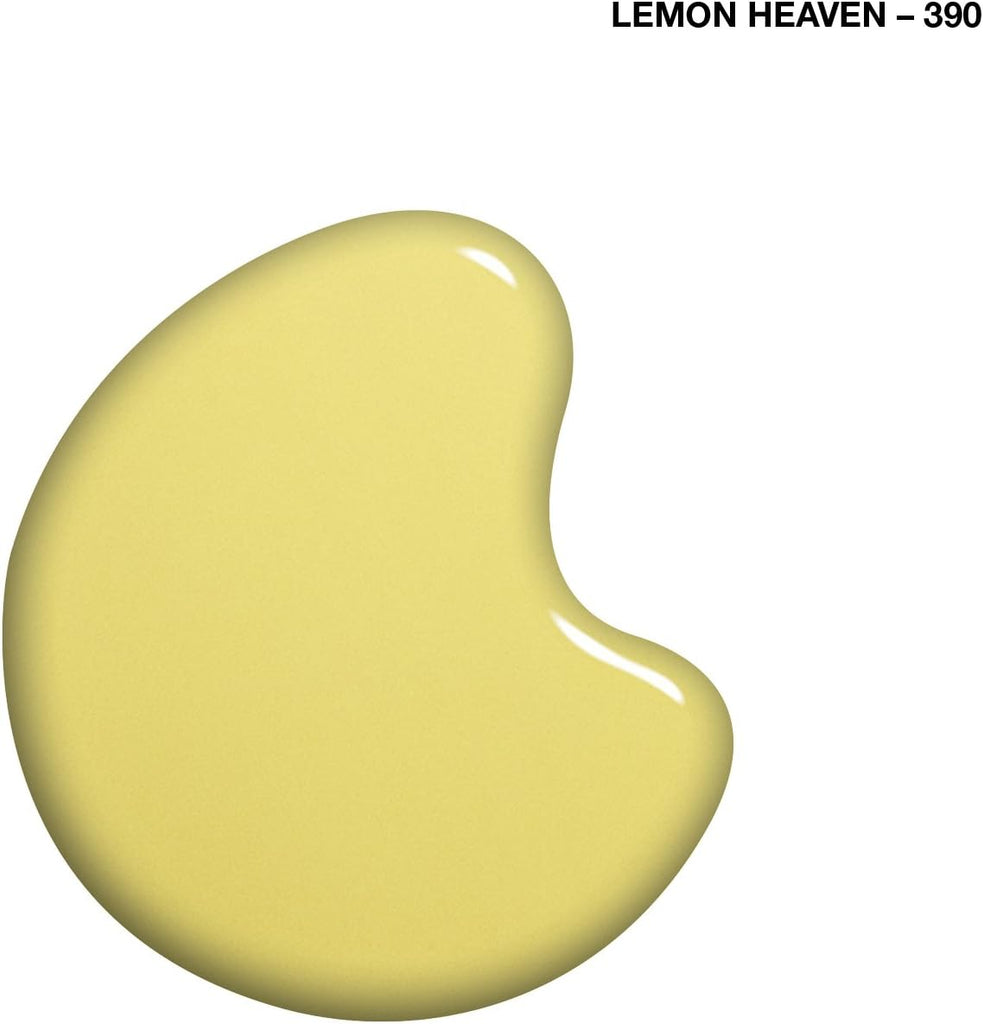 Nail polish swatch drop of Sally Hansen Miracle Gel 390 Lemon Heaven, showcasing the dusky yellow shade