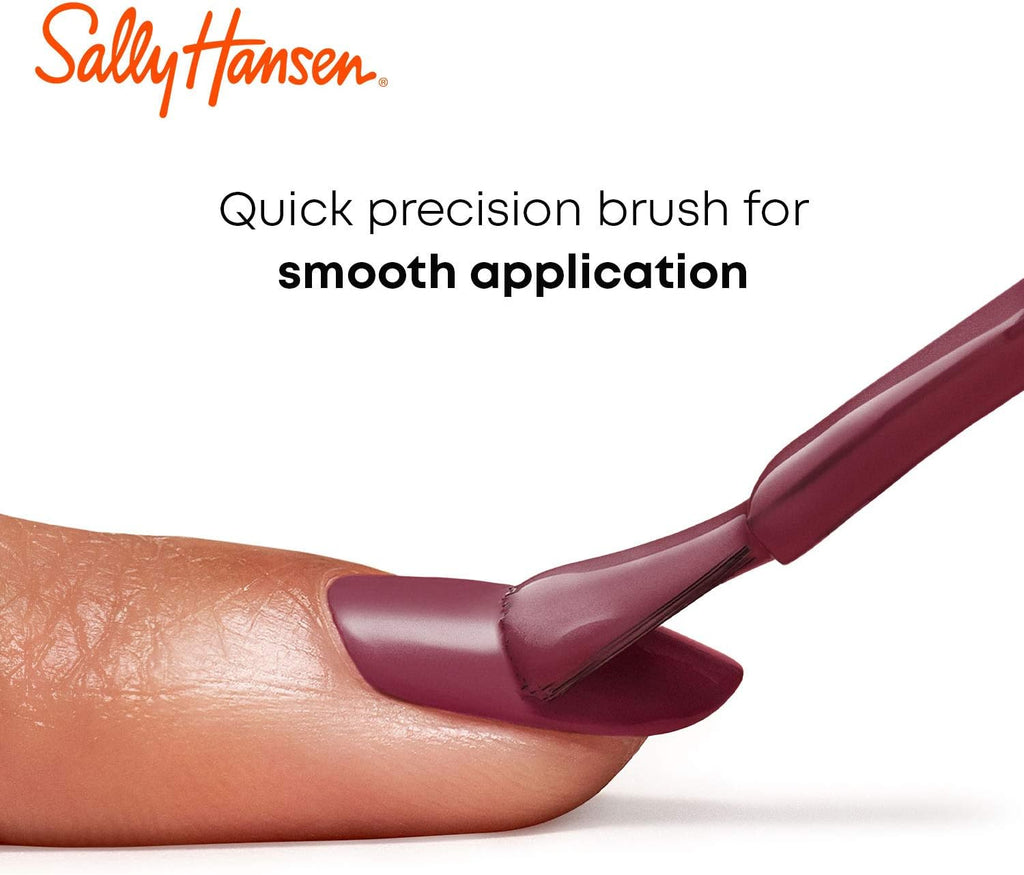 Close-up of Sally Hansen Miracle Gel precision brush applying polish smoothly to nail for flawless application