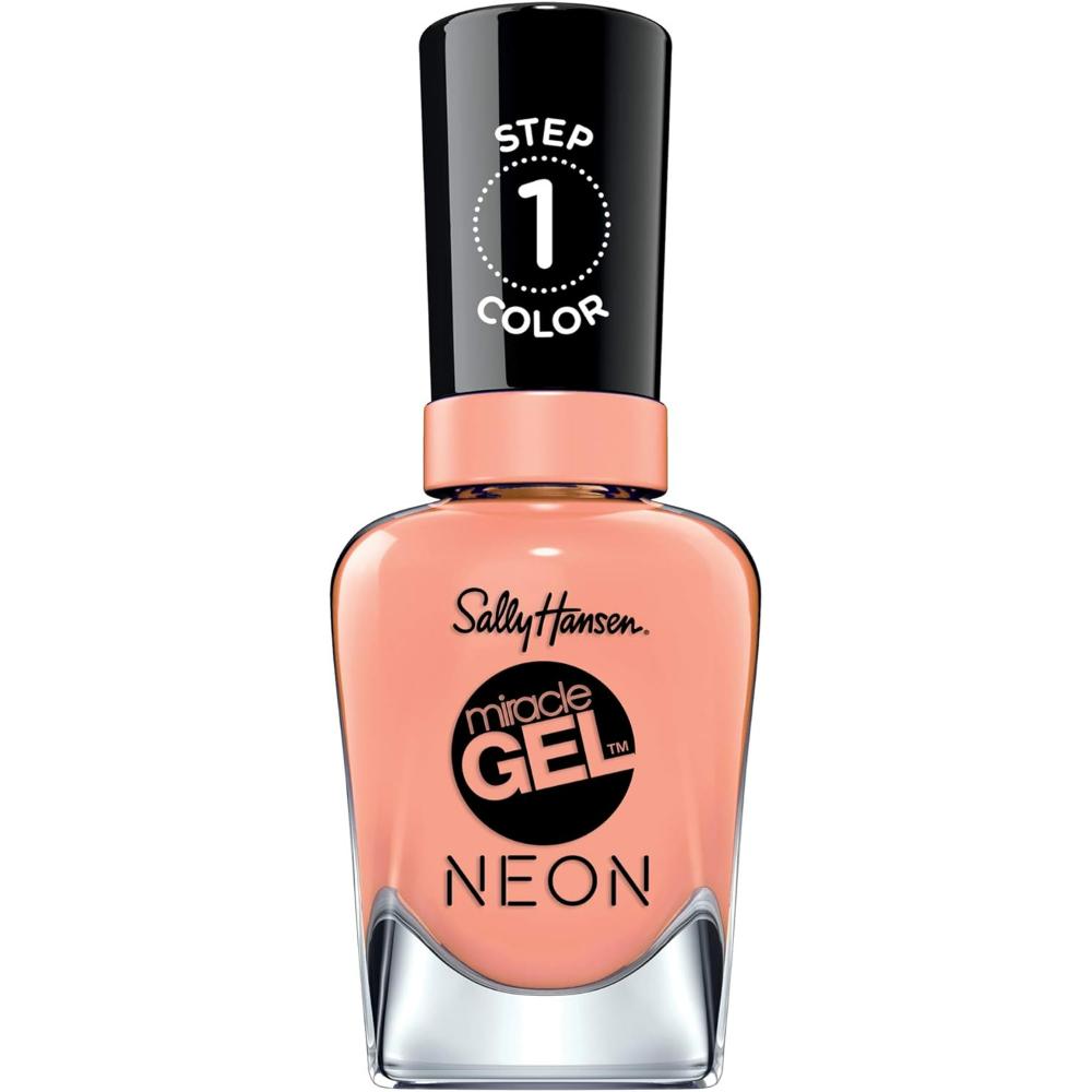 Sally Hansen miracle gel neon nail varnish 051 Peach please