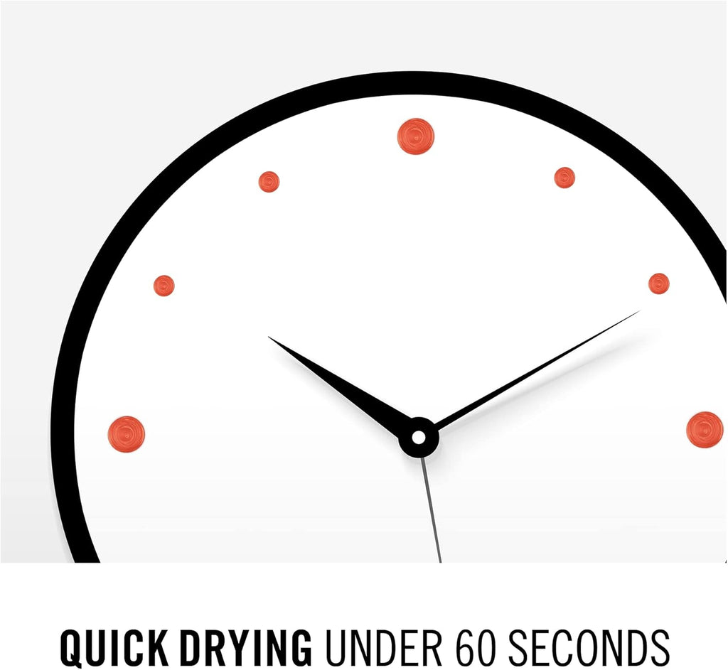 Quick dry feature of Rimmel 410 Wild Spice Nail Polish shown with clock design