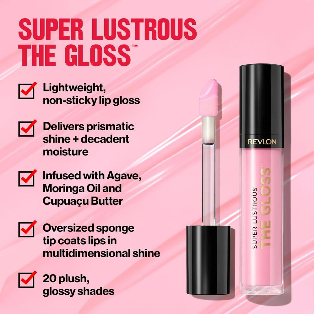 features of Revlon Super Lustrous Lipgloss – Lip Gloss 210 Pinkissimo, 3.8ml