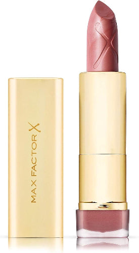 Max Factor Colour Elixir Lipstick 745 Burnt Caramel in gold case on white background