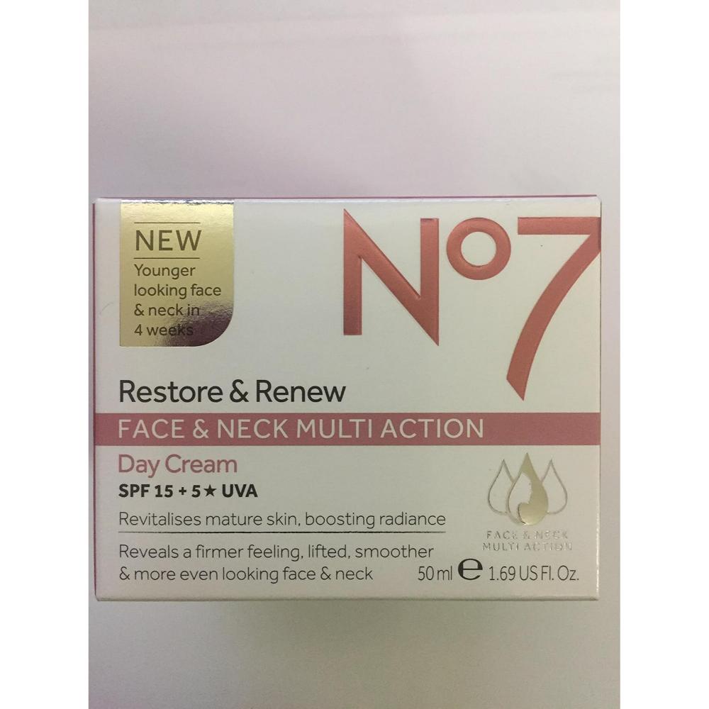 no7 restore and renew day cream younger looking face & neck in 4 weeks