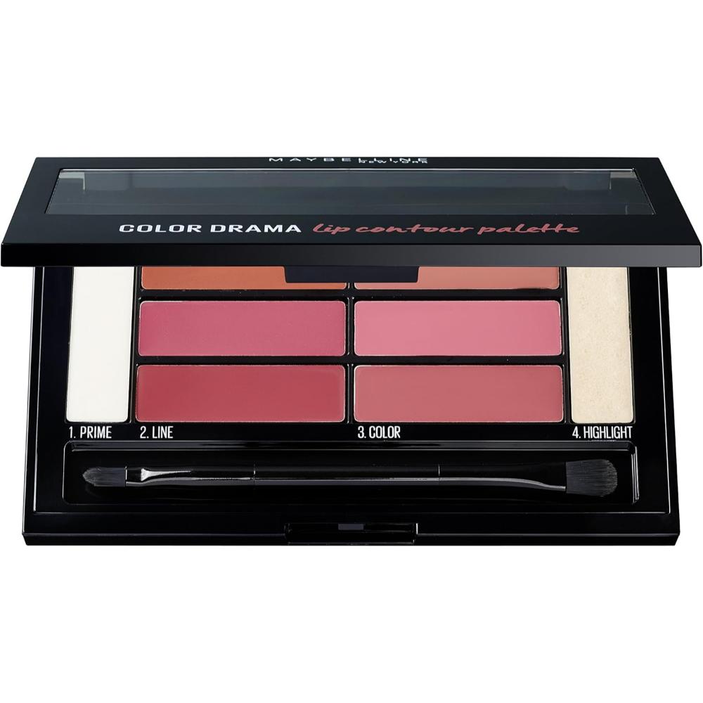 open Maybelline Color Drama Lip Contour Palette 02 Blushed Bombshell 4g