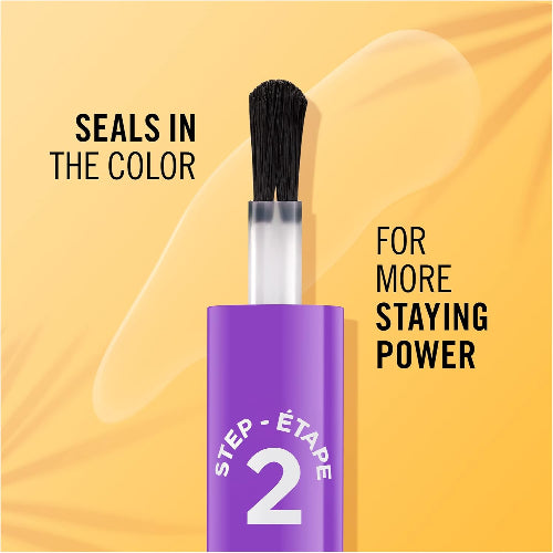 Close-up of Rimmel Super Gel Top Coat brush sealing in colour for long-lasting wear