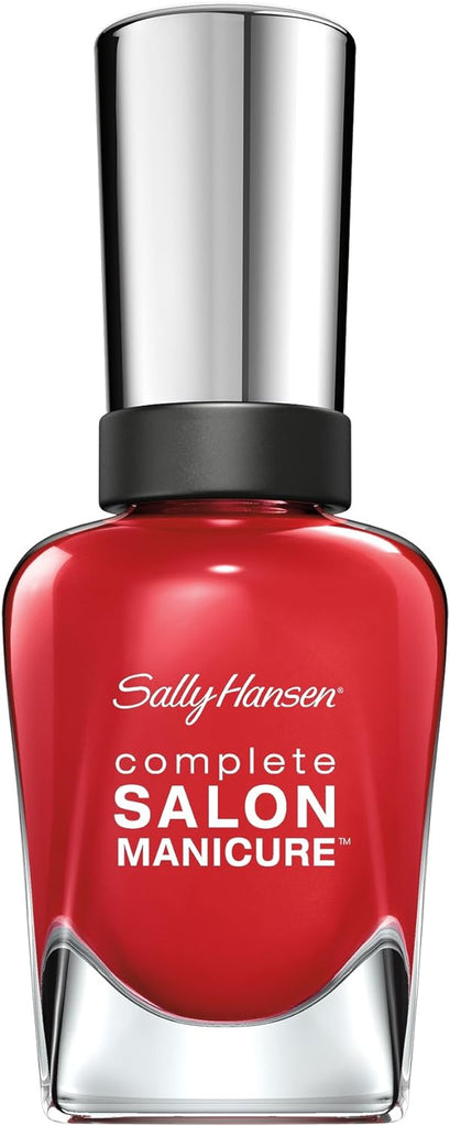 Sally Hansen 570 Right Said Red Complete Salon Manicure nail polish in its signature bottle with a silver cap