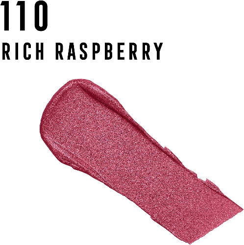 Swatch of 110 Rich Raspberry — bright cool raspberry pink with luminous sheen